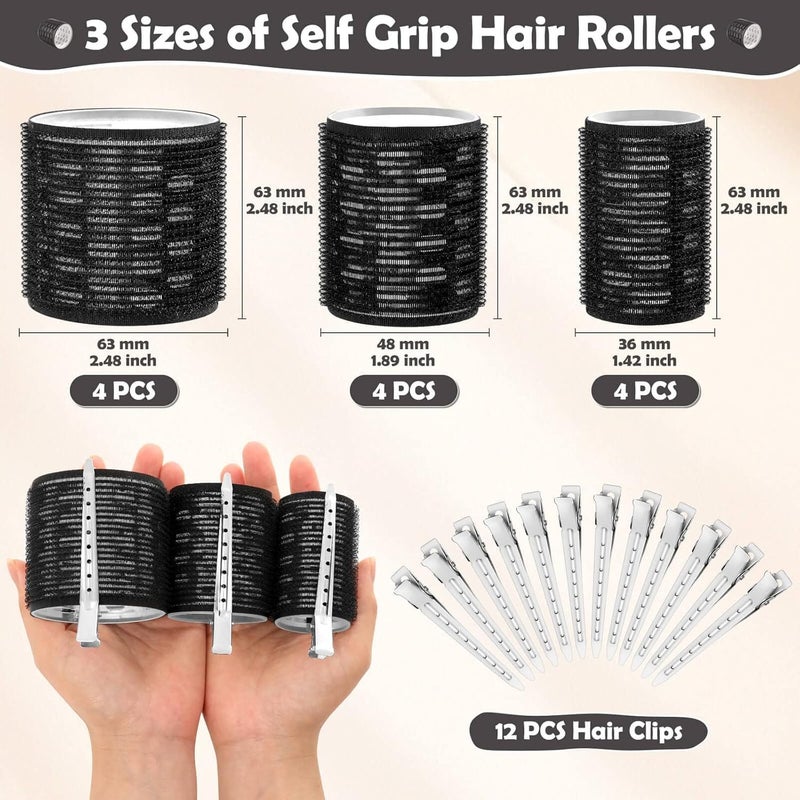 Tetutor Thermal Rollers for Hair, 24PCS Jumbo Rollers Hair Curlers with Clips, Large Roller with 63mm 48mm 36mm Self Grip Thermal Hair Roller for Long Medium Short Hairs Volume - Image 3